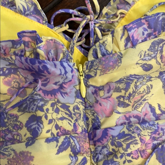 For Love And Lemons | Floral Yellow and Purple Mini Dress - Picture 6 of 8